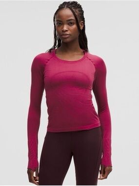 lululemon athletica Long-Sleeve Seamless Top in Deep Pink